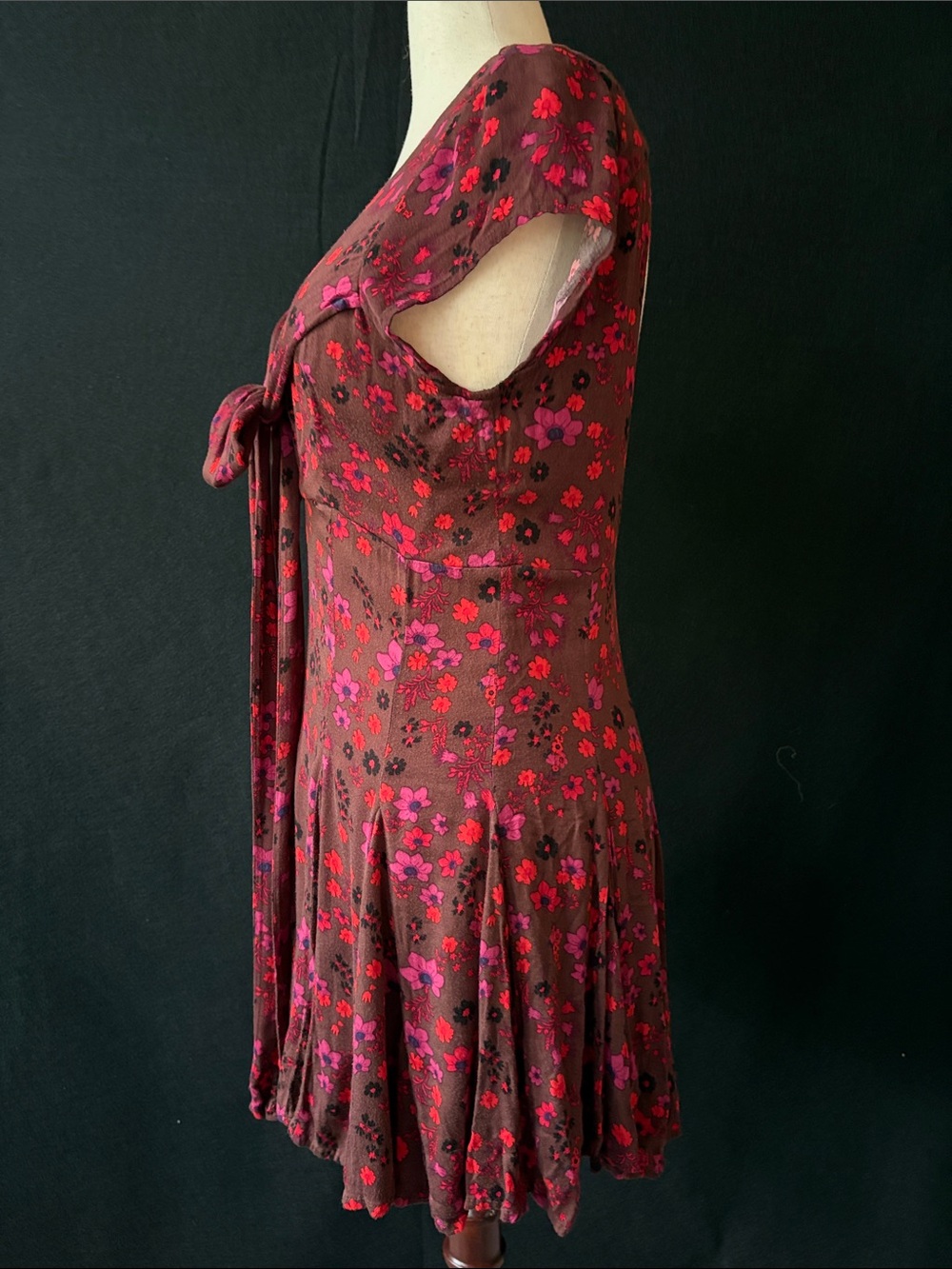 Free People 'It Takes Two' floral skater dress Low Back Size Large - Picture 4 of 10